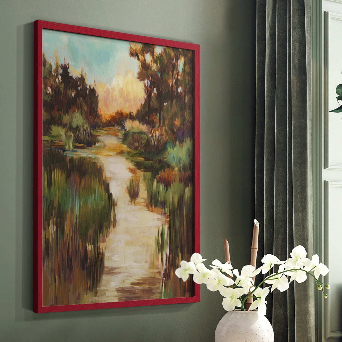 Well Worn Path Framed Print in Red Solid Wood 8 x 10 Framed Print
