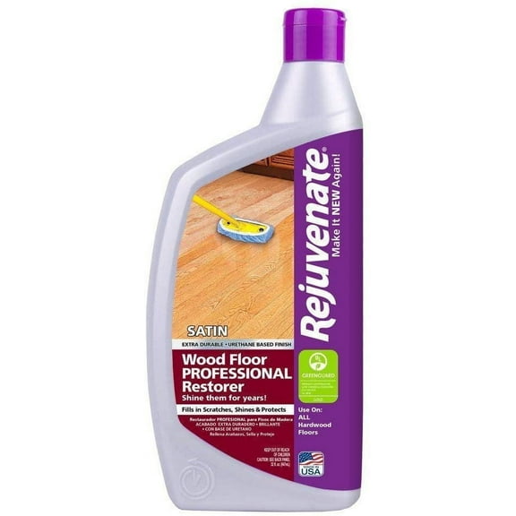 Rejuvenate Professional Wood Floor Restorer Satin Finish - Non-Toxic, Easy Mop - 3 Pack, 32 Ounces