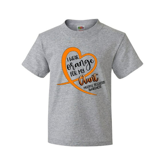 Inktastic I Wear Orange for my Aunt Multiple Sclerosis Awareness Youth T-Shirt