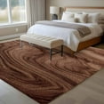 thumbnail image 2 of Brown Wave Wood Grain Washable Area Rug 5 x 7 ft Farmhouse Plants Annual Rings Texture, Soft Non Slip Rugs Stain Repellent Indoor Felt Carpet for Living Dining Room Bedroom Home Office, 2 of 9
