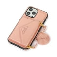 thumbnail image 4 of Nalacover Wallet Case for iPhone 13 Pro Max,Luxury PU Leather+Soft TPU Magnetic Clasp Flip Credit Card Slots Kickstand Back Cover with Detachable Crossbody Lanyard Strap.For iPhone 13 Pro Max,Rosegold, 4 of 10