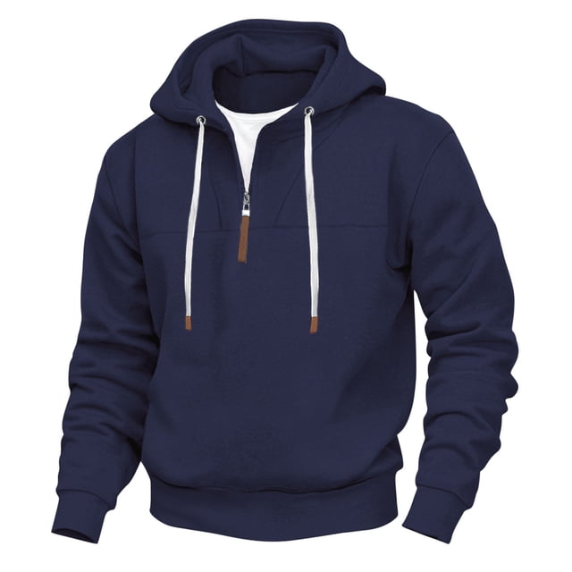 Sudadera con capucha para hombre, color sólido, informal, a la moda, holgada, de manga larga, con cremallera, sudadera con capucha, blusa de poliéster para hombre