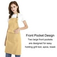 thumbnail image 3 of Toptie Cotton Canvas Adjustable Apron Chef Hat Set for Men and Women-Khaki-L, 3 of 6