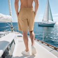 thumbnail image 6 of Men'S Casual Shorts Elastic Waist Shorts Summer Beach Drawstring Shorts with Pockets Khaki S, 6 of 8