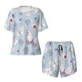 thumbnail image 4 of Picia Blue Butterfly Pajamas Sets for Women Soft Short-Sleeved Pjs with Lounge Shorts Two Piece Sleepwear-4X-Large, 4 of 9
