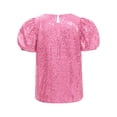 thumbnail image 4 of Doomiva Girls Disco Party Glitter Tops Sequin T-Shirts Hip Hop Jazz Dance Blouse Birthday Performance Cos tume Pink 10, 4 of 7
