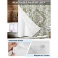 thumbnail image 5 of No Hook Shower Curtain with Snap-in Liner, Sage Green Boho Waterproof Fabric Bathroom Curtains, Vintage Abstract Art Ethnic Tribe Bath Curtains & Mesh Top Window Stand Up Stall 36"x72", 5 of 9