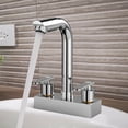 thumbnail image 2 of DODING Bathroom Basin Sink Faucet Vanity Mixer Tap 3 Holes 2 Handles Silver, 2 of 7