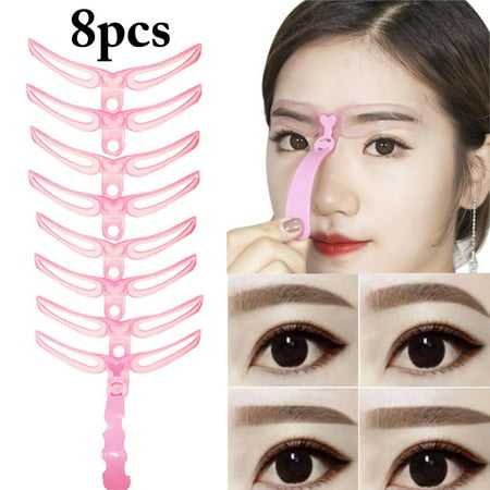 8PCS Eyebrow Stencil Kit,Kapmore Eyebrow Grooming Stencil Shaping Template Eyebrow Templates for Women Ladies