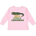 thumbnail image 3 of Inktastic In a While Crocodile with Cool Green Crock in Sunglasses Boys or Girls Long Sleeve Toddler T-Shirt, 3 of 5