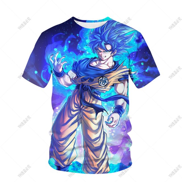 Verano manga corta dibujos animados animación Dragon Ball 3d impresión camiseta niños Cool moda calle niños Top Dragon Ball T-shirt140 heqiyong CONDUJO