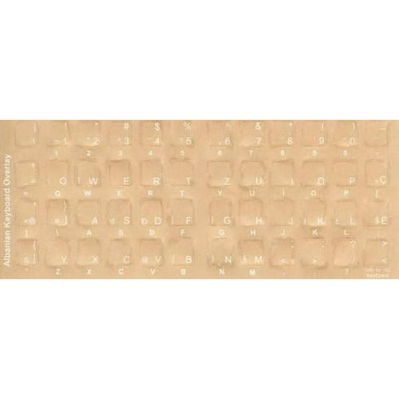 Albanian Keyboard Stickers Keyboard Cover with Labels & Overlays, White