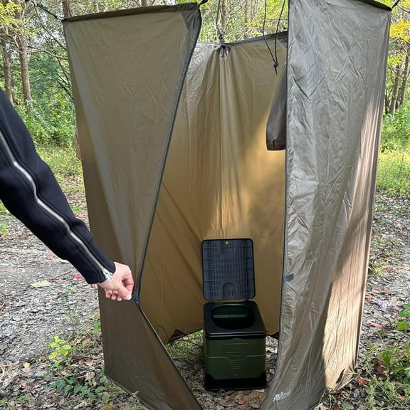 Portable Privacy Shower Tent with Pole - 9.8x4.6ft, Ultralight Camping Shower Shelter for Outdoor Use