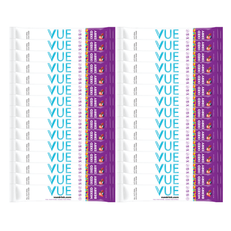 VUE Electrolyte Boost Drink Mix Packets, Multivitamin Nutrition Supplement Powder Pack for Water, Non-GMO, ZERO Sugar, Mixed Berry, 30-Pack