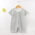 thumbnail image 2 of Utoimkio Baby Onesies Unisex Cotton Linen Romper Floral Print Short Sleeve Jumpsuit Summer Overall Clothes Size 0-12M, 2 of 3