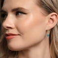 thumbnail image 4 of Gem Stone King 10K Yellow Gold London Blue Topaz and Lab Grown Diamond Earrings for Women | 1.95 Cttw | Gemstone November Birthstone | Pear Shape 8X5MM, 4 of 6