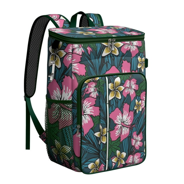 Sac à Dos Glacière à Imprimé Aquarelle Floral Abstrait Rustique - Grande Capacité de 20 L pour Voyage et Commodité