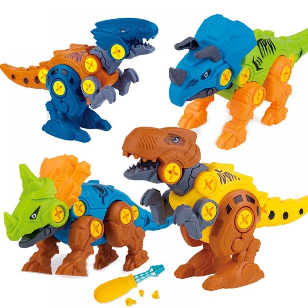 Patgoal 4PACK Juguetes para niños Juguetes de construcción de dinosaurios Juguetes educativos Juguetes de construcción Juguetes de construcción de dinosaurios Juguetes educativos para niños de 4 años