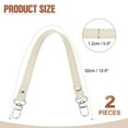 thumbnail image 2 of Uxcell 2 Pcs Metal PU Leather Purse Handle Strap Replacement for DIY Women Clutch Bag Handbags Beige 13 inch, 2 of 7