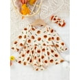 thumbnail image 2 of Suealasg Newborn Baby Girl Halloween Outfit Long Sleeve Crew Neck Pumpkin Print Romper Dress +Headband 1 3 6 9 12 18 Months Infant Girl Fall Clothes, 2 of 7