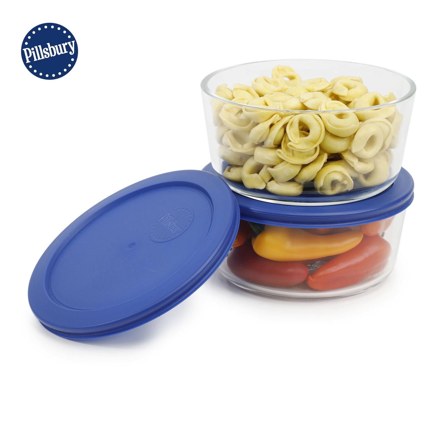 Pillsbury 4pc Rectangular Glass Round Food Storage Container  944ml