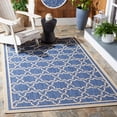 thumbnail image 3 of SAFAVIEH Courtyard Allison Geometric Bordered Indoor/Outdoor Area Rug, 4' x 5'7", Blue/Beige, 3 of 12