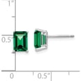 thumbnail image 3 of 14K White Gold 7X5mm Emerald Cut Mount St. Helens Earrings (8 X 5) Made In India xe66wms, 3 of 6