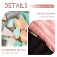 thumbnail image 4 of BYBYME Round Ottoman,Plush Striped Footrest,A Modern Foam Stuffed Poof Perfect to Rest Your Feet,20x15,Suitable for Living Rooms,Pink, 4 of 8