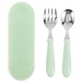 thumbnail image 1 of SHISUYAN Spoon Fork Stainless Steel: Toddler Eating Learning Spoon and Fork Green Utensils Set Small Spoons Tasting Spoons for Toddler Kids Feeding Tool, 1 of 9
