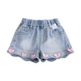 thumbnail image 5 of XINXIAOO Girls Jean Shorts Cute High Waist Straight Leg Denim Shorts with Pockets Summer Shorts Girls Denim Shorts Kids Girls' Shorts 9-10 Years, 5 of 5