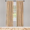 thumbnail image 3 of Ambesonne Zambia Curtains, Folk Retro Style, Pair of 28"x63", Sand Orange Dark Blue, 3 of 5