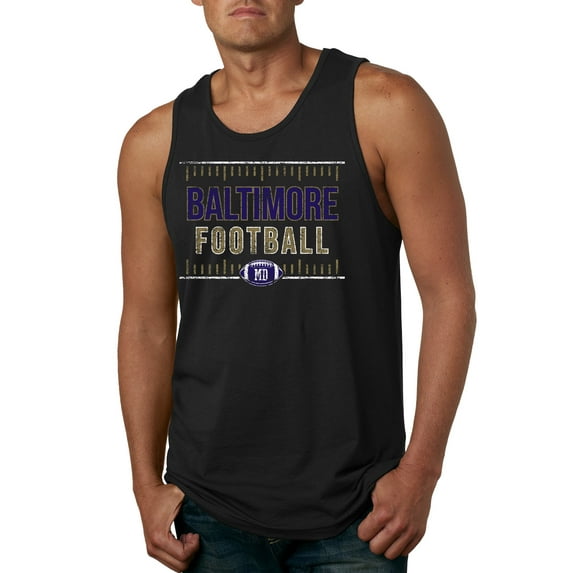 Wild Bobby Baltimore BAL Hometown City Football Fan Pride Sports Men's Graphic Tank Top, Black, Small