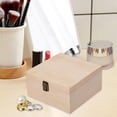 thumbnail image 6 of Wooden Storage Box Container Decorative Portable Wood Boxes Unfinished Gift Box Trinket Box Organizer for Home Decoration Valentine's 19.5x19.5x10cm, 6 of 8