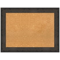 Amanti Art Natural Cork Board Wood Framed Dappled Black Brown Bulletin Board 33 in. x 25 in.