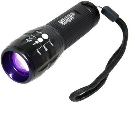 HQRP Profesional UV Flashlight with High Power 3W LED 390nm Wavelenght with Variable Focus for Urine Detection /
