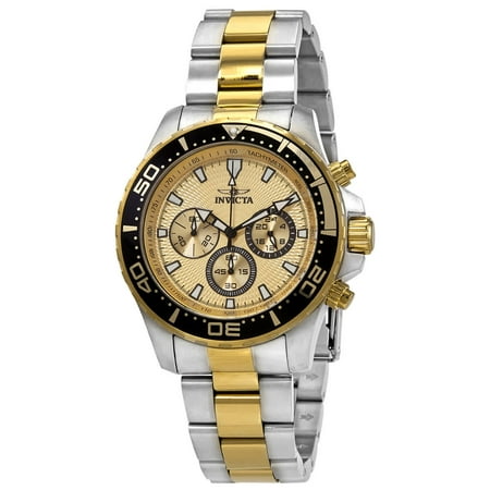 Invicta Pro Diver Gold Dial Two-tone Stainless Steel Chronograph Men's Watch 12916