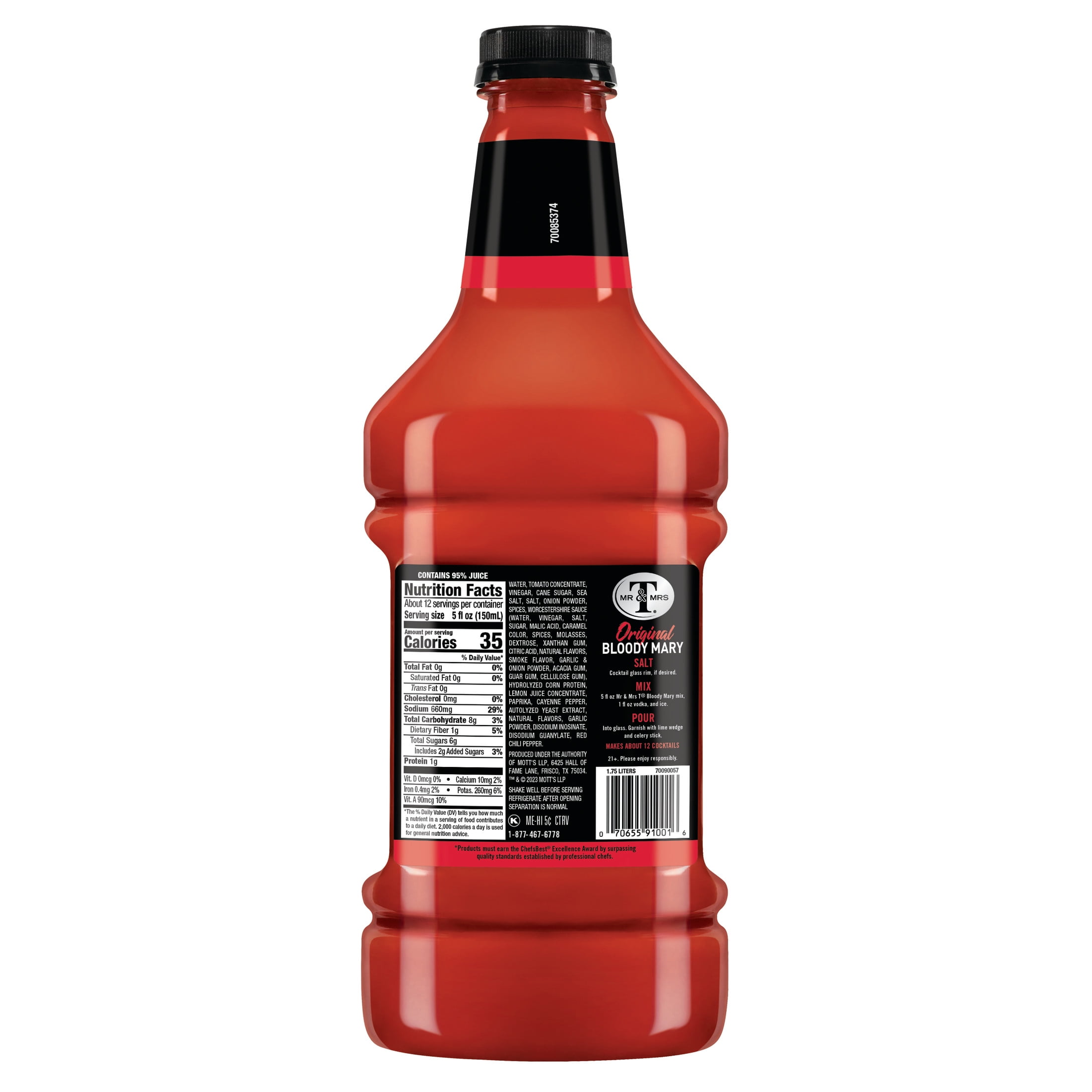 Mr & Mrs T Original Bloody Mary Mix, 1.75 L, Bottle