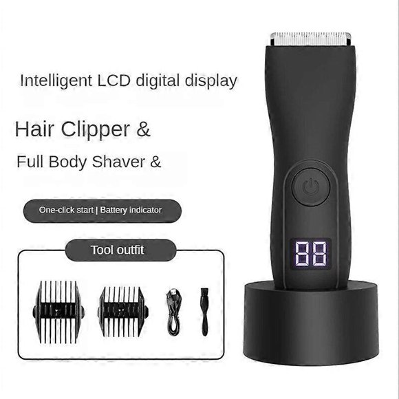 Electric Hair Clipper and Shaver compatible Men Body Groomer Groin and Pubic Ball Hair Trimmer compatibleable Ceramic Blade_Perfect Gift
