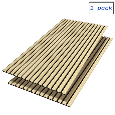 Luxdecor Acoustic Wood Slat Wall Panels for Wall 2pack Wood Slat Panels for Wall 47.2”x23.6” Wooden Acoustic Venner Panels 3D, Fluted Wall Slat Panels 0.82”in