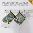 thumbnail image 4 of Yayeee Oven Mitts and Pot Holder Set of 4 Heat Resistant Kitchen Gloves Baking Hot Pad, Pine Tree, 4 of 5