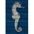 thumbnail image 2 of Pinto, Patricia 17x24 Gold Ornate Wood Framed with Double Matting Museum Art Print Titled - Antique Seahorse on Blue I, 2 of 4