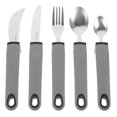 thumbnail image 1 of Ensemble de 5 Pcs de Coutellerie Grise Lestée pour Personnes en Récupération avec Fonction Anti-Tremblement et Conception Ergonomique, 1 of 8