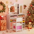 thumbnail image 5 of Costway Kids Vanity with Lights with 5 Drawers & 2 Compartments, Single-door Cabinet White, 5 of 11