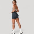 thumbnail image 5 of Women's Ribbed Seamless Biker Shorts with Stretch Fabric and Smooth Fit - Large, Black, 5 of 7