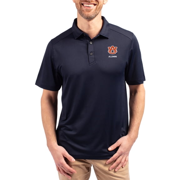 Men's-Cutter & Buck  Navy Auburn Tigers Forge Alumni Eco Stretch Recycled Polo