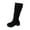 Black, variant on Knee-High Boots for Women Leather Boots Timeless Boho Chic Casual Style Pair with Dresses and Skirts​​ Block Heel Stretch Figure Flattering Round Toe Side Zip