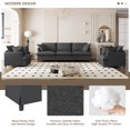 thumbnail image 3 of MODERNLUXE 3 PCS Sectional Sofa Couch Set,Living Room Sofa Set with 6 Pillows,Chenille Fabric,3-Seater Couch and 2 Armchairs,5 Seat Convertible Modular Sofa Set for Living Room/Apartment,Gray, 3 of 7