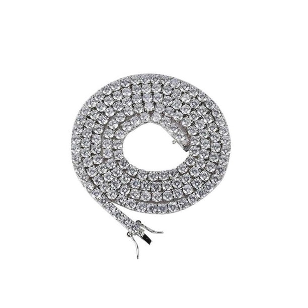 Collar de tenis, collares de circón ligeros a la moda, cadenas de diseño especial, accesorios para regalos de Navidad y cumpleaños Ropa, zapatos y accesorios Miscelánea 4 mm plata 18 pulgadas Minnieouse AP014678-22