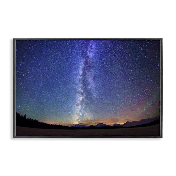Stupell Industries Rustic Lodge Milky Way Stars over Earth Black Framed Giclee Art, 18 x 12, by Royce Bair