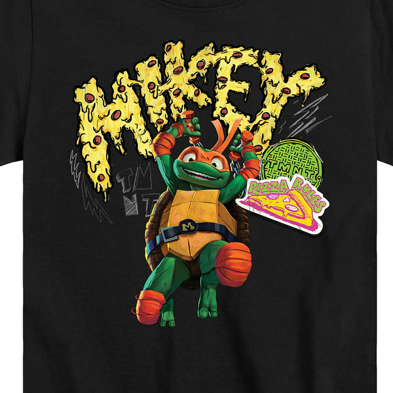 Teenage Mutant Ninja Turtles: Mutant Mayhem - Michelangelo AKA Mikey - Pizza Rules - Toddler and Youth Short Sleeve Graphic T-Shirt, Toddler Unisex